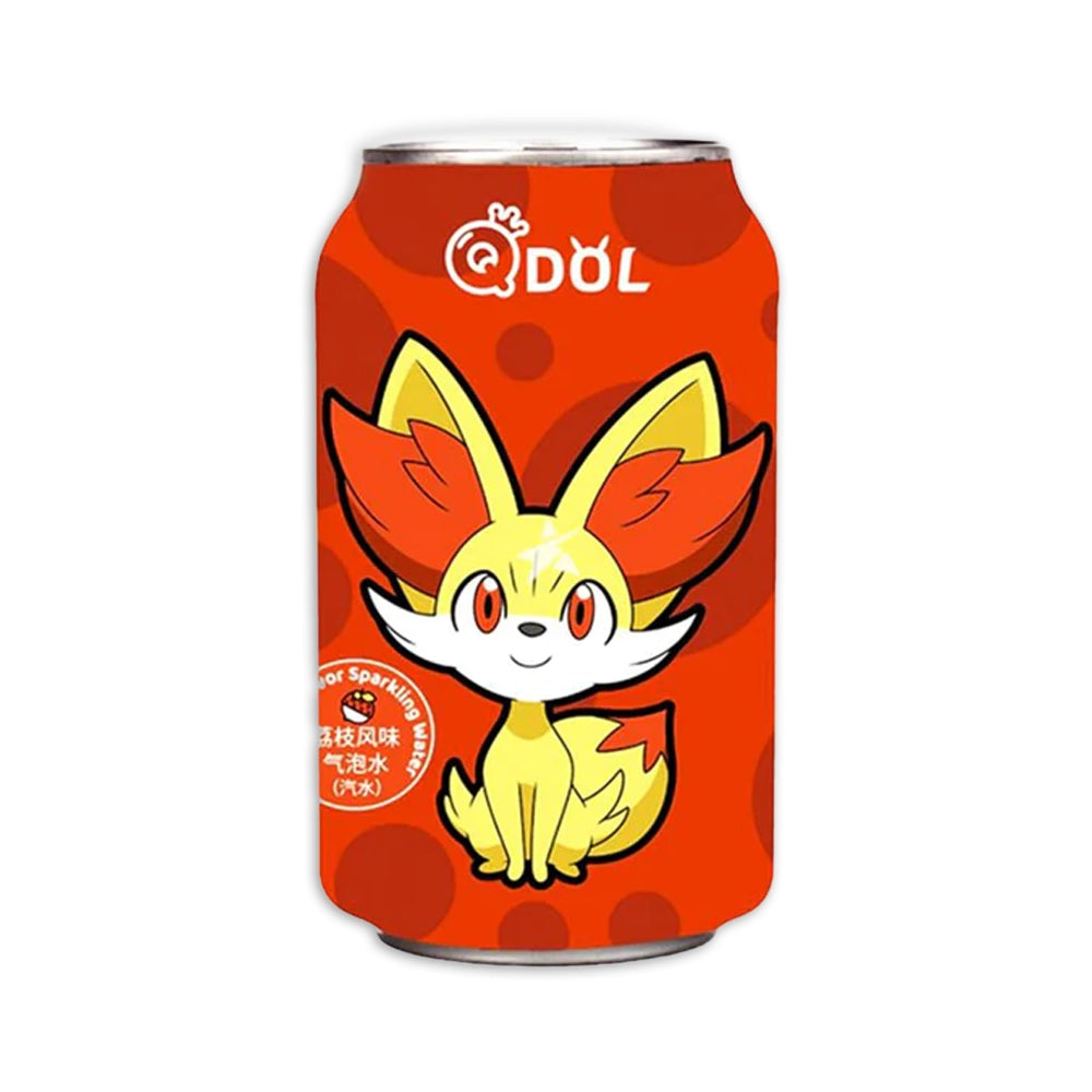Qdol Sparkling Water - Pokemon Fennekin - Litchi 330ML